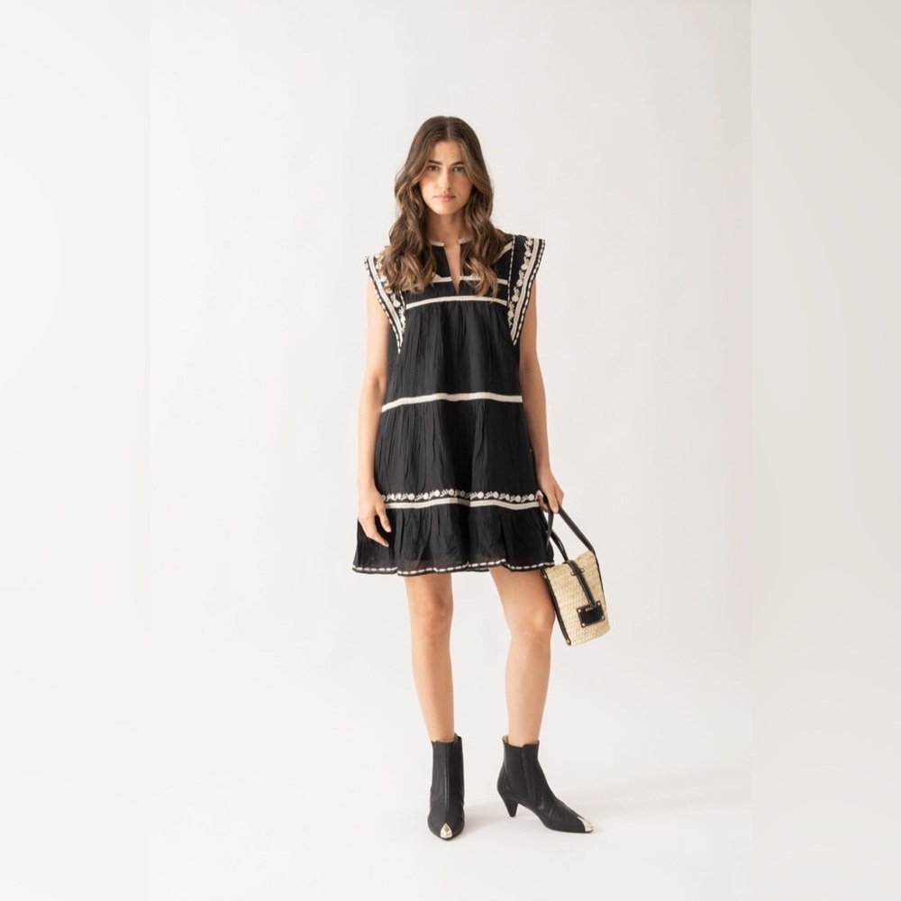 Zara Black and Cream Mini Dress